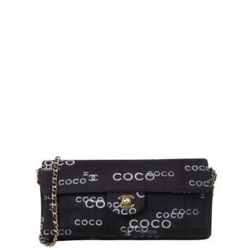 Chanel Coco Canvas East-West Chocolate Bar Flap Bag