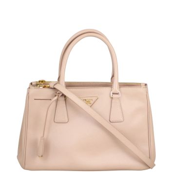 Prada Saffiano Lux Galleria Double Zip Tote Small Front