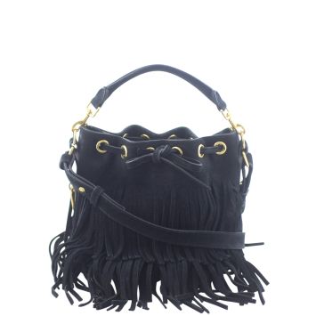 Saint Laurent Emmanuelle Fringe Bucket Bag Front