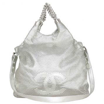 Chanel Rodeo Drive Perforated Hobo Front with strap
