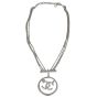 Chanel Crystal Pearl CC Circle Pendant Necklace Back
