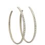 Chanel CC Crystal Hoop Earrings Front