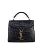 Saint Laurent Cassandra Top Handle Mini Croc-Embossed Front