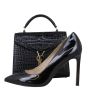 Saint Laurent Cassandra Top Handle Mini Croc-Embossed Shoe