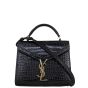 Saint Laurent Cassandra Top Handle Mini Croc-Embossed Front with strap