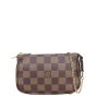 Louis Vuitton Mini Pochette Accessoires Damier Ebene Front with Strap