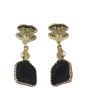 Chanel CC Enamel Drop Earrings Back