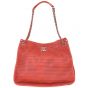 Chanel Perforated Tote (coral) Front with Strap