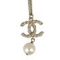 Chanel CC Pearl Drop Pendant Necklace