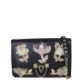 Valentino Floral Cutout Rockstud Shoulder Bag Front with Strap