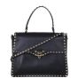 Valentino Vitello Rockstud Flap Bag Front with Strap