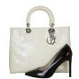 Dior Lady Dior Large Patent (white) Shoe