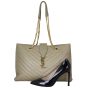 Saint Laurent Chevron Shopping Tote Shoe