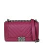 Chanel Boy Old Medium Chevron Front Showing Strap