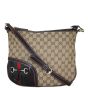 Gucci GG Supreme Canvas Horsebit Tassel Messenger Front Showing Strap