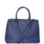 Prada Saffiano Lux Double Zip Tote Medium Front With Strap