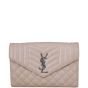 Saint Laurent Monogram Mix Matelasse Envelope Wallet on Chain Front