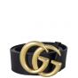Gucci Marmont Double G Wide Belt (Black)