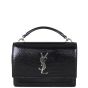 Saint Laurent Sunset Chain Wallet Lizard Embossed Front