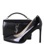 Saint Laurent Sunset Chain Wallet Lizard Embossed Shoe