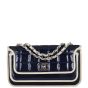 Chanel Chocolate Bar Flap Shoulder Bag Patent Front With Chain
