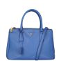 Prada Saffiano Lux Galleria Double Zip Tote Small Front With Strap