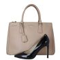 Prada Saffiano Lux Galleria Double Zip Tote Medium Shoe