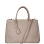 Prada Saffiano Lux Galleria Double Zip Tote Medium Front with Strap