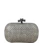 Bottega Veneta Knot Studded Python Trim Clutch