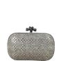 Bottega Veneta Knot Studded Python Trim Clutch