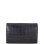 Saint Laurent Monogram Envelope Chain Wallet Croc-embossed