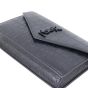 Saint Laurent Monogram Envelope Chain Wallet Croc-embossed