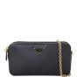 Prada Saffiano Mini Double Zip Chain Crossbody