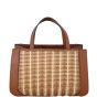 Valentino VLogo Plaque Top Handle Straw Bag