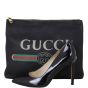 Gucci Logo Print Leather Pouch