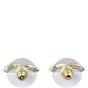 Chanel CC Half Crystal Stud Earrings