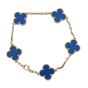 Van Cleef & Arpels Vintage Alhambra 5 Motif Bracelet Blue Agate