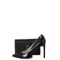 Saint Laurent Kate Tassel Chain Wallet Croc-Embossed