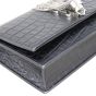 Saint Laurent Kate Tassel Chain Wallet Croc-Embossed