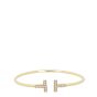Tiffany & Co T Wire Diamond 18k Yellow Gold Bracelet