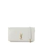 Saint Laurent Cassandre Phone Holder on Chain Croc Embossed