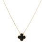 Van Cleef & Arpels Vintage Alhambra Onyx 18k Yellow Gold Pendant Necklace