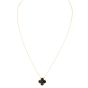 Van Cleef & Arpels Vintage Alhambra Onyx 18k Yellow Gold Pendant Necklace