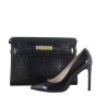Saint Laurent Manhattan Shoulder Bag Medium Croc Embossed