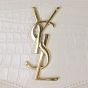 Saint Laurent Uptown Chain Wallet Croc-Embossed