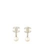Chanel CC Pearl Drop Earrings