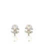 Chanel CC Pearl Drop Earrings