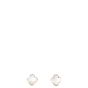 Van Cleef & Arpels Pure Alhambra Mother of Pearl 18k Yellow Gold Stud Earrings