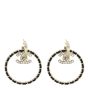 Chanel Crystal CC Chain Hoop Earrings