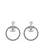 Chanel Crystal CC Chain Hoop Earrings